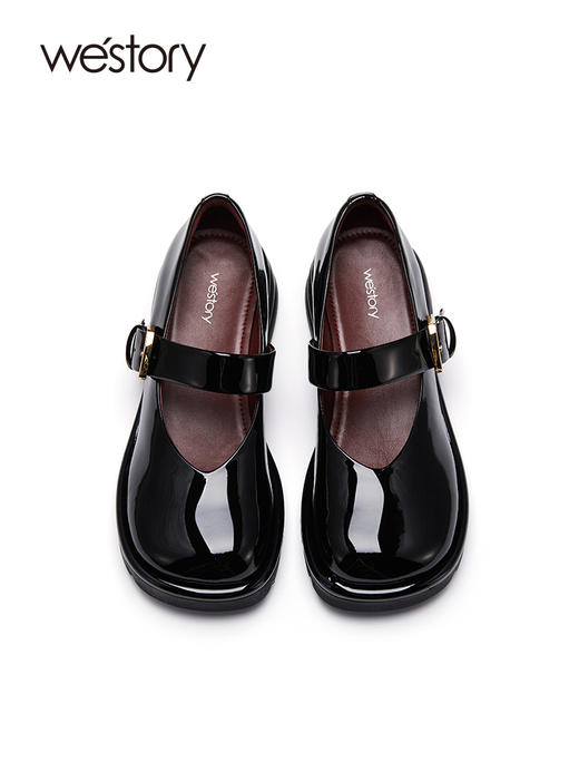 westory22年新款复古纯色玛丽珍小皮鞋学院风jk百搭单鞋女72641 商品图2