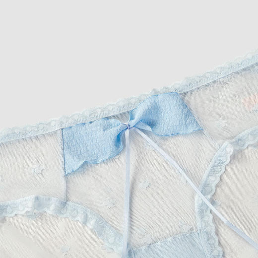 黛唯梵 纯欲蕾丝内裤女可爱大蝴蝶结亲肤透气舒适纯棉裆三角裤 商品图3