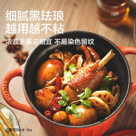 【专柜-北鼎】 珐琅铸铁锅家用焖锅多功能炖锅迷你小圆锅 商品图2