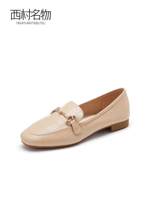 西村名物乐福鞋*雅通勤2022秋新款商场同款羊皮粗跟浅口37661 商品图1