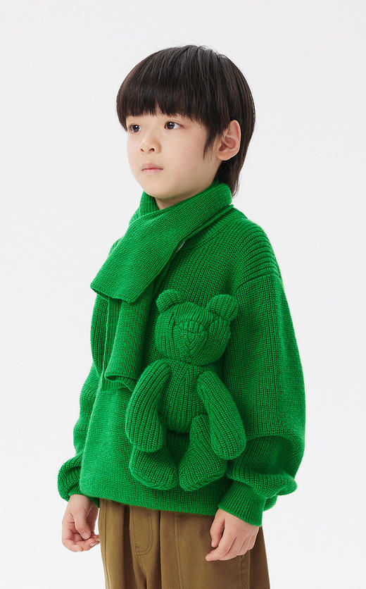 江南布衣童  22年秋款  小熊玩偶长袖套头毛衫  1M9310190 商品图3