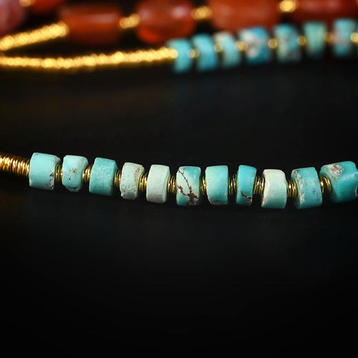 西亚高古红玛瑙+绿松石双股手串 商品图2