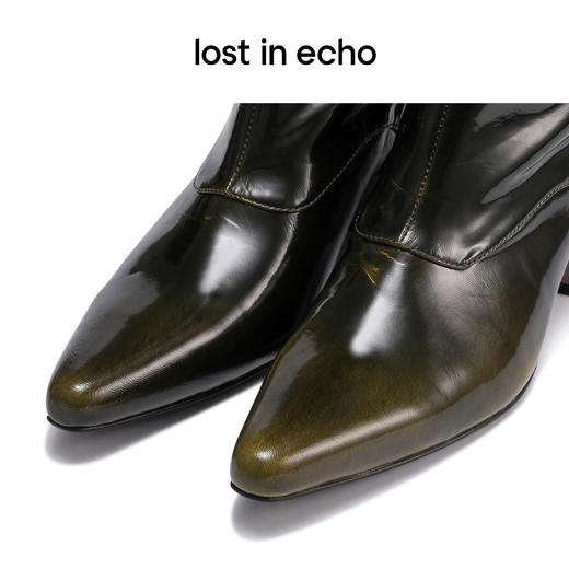 [捡漏价]lost in echo 设计师品牌尖头假两件拼接中筒靴骑士靴长靴膝下靴 商品图3