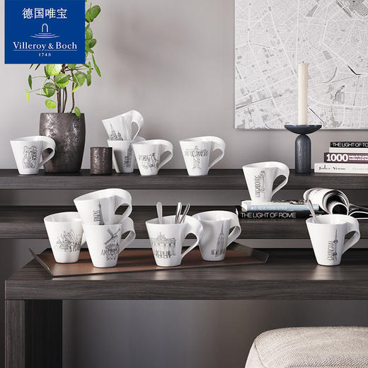 唯宝马克杯字母咖啡杯陶瓷杯子摩登都会 商品图4