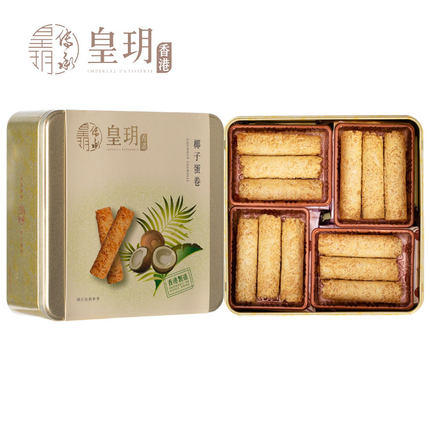 【外运冷链】香港皇玥椰子手工鸡蛋卷156g饼干早餐糕点办公室休闲进口零食小吃 商品图0