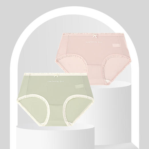 黛唯梵 日系字母印花可爱内裤女包臀不夹pp舒适透气中腰三角裤 商品图0