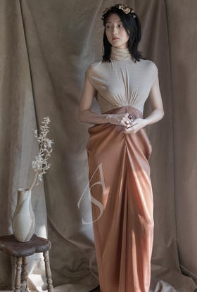 法国高定工坊 MILENA 暗金色两用发带