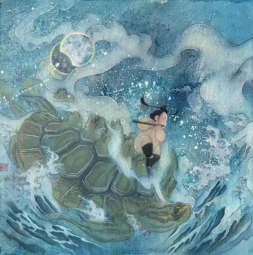 山海经系列五行版画-水-润下 商品图0