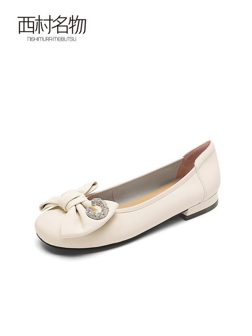 西村名物2022秋季新款舒适轻便平跟简约百搭气质休闲单鞋女36951 商品图1