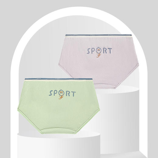 黛唯梵 软糯简约舒适甜美内裤女猫咪印花纯棉裆透气三角底裤头 商品图0