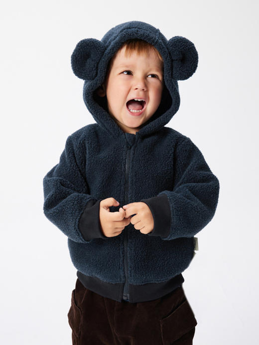 江南布衣童  22年秋款  可爱耳朵装饰连帽开襟卫衣  YM9410320 商品图2