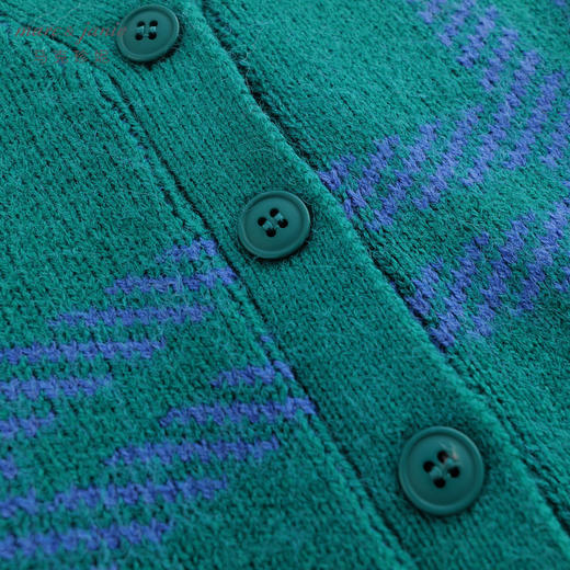 【柔蓝绒】马克珍妮秋装新款 男童撞色格纹针织开衫221516 商品图5