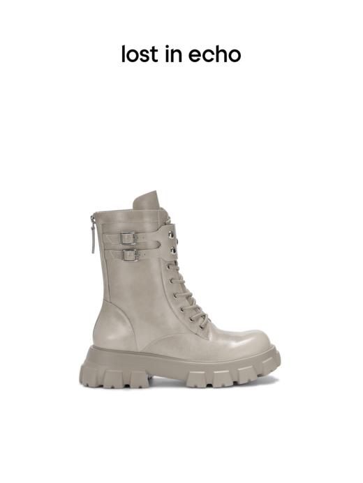 [断码]lost in echo 不无聊的马丁靴系列厚底气眼装饰擦色马丁靴 商品图1