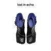 【下架】lost in echo 设计师品牌 斜方头拉链扣带装饰机车短靴女2022新款 商品缩略图2