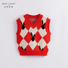 【柔蓝绒】马克珍妮秋装新款 女童红白菱形格针织马甲221391 商品缩略图1