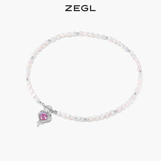 ZEGL雪融之心淡水珍珠项链女高级感轻奢小众夏爱心甜酷风锁骨颈链 商品图1