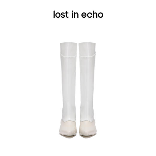 [捡漏价]lost in echo 设计师品牌尖头假两件拼接中筒靴骑士靴长靴膝下靴 商品图2