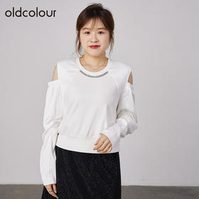 oldcolour春秋商场同款白色设计感小众气质T恤上衣女DN31023806