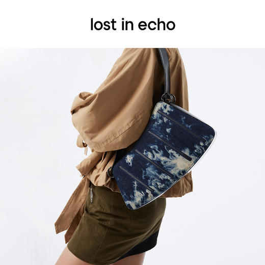 【下架】lost in echo 拉链装饰异形腋下包单肩包牛仔扎染宽肩带 商品图3