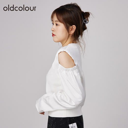 oldcolour春秋商场同款白色设计感小众气质T恤上衣女DN31023806 商品图1