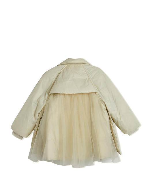 江南布衣童 22年秋款  公主网纱翻领中长款羽绒服  YM9C10550 商品图6