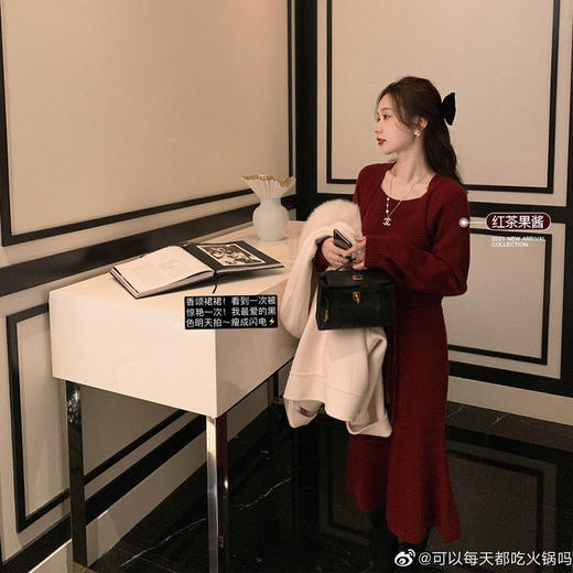 金蘑菇菇【假两件～香颂裙裙】加厚高克重羊毛+不挑人假两件 商品图1