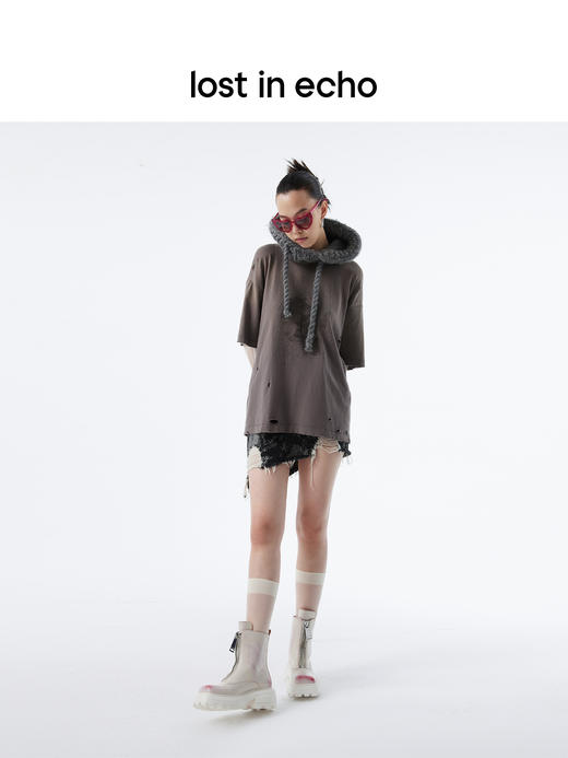 lost in echo  西装靴系列方头前置双拉链擦色厚底西装靴 商品图2