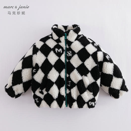 马克珍妮新款秋冬装 男女童仿羊羔毛立领外套 儿童上衣221600 商品图1