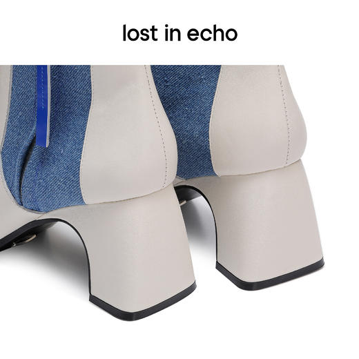 【下架】lost in echo 设计师品牌 侧拉链装饰方头切尔西短靴女春秋单靴（转淘宝） 商品图4