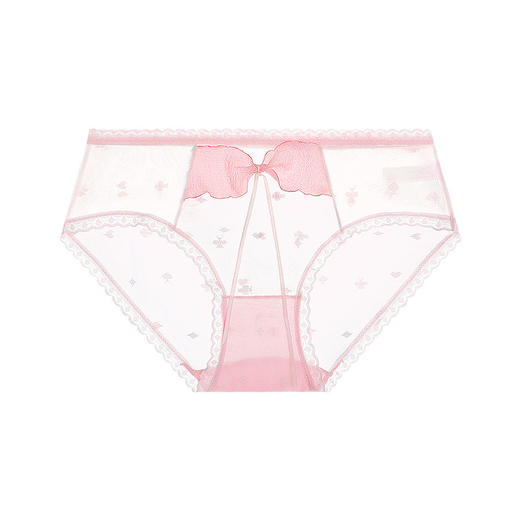 黛唯梵 纯欲蕾丝内裤女可爱大蝴蝶结亲肤透气舒适纯棉裆三角裤 商品图4