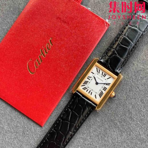 zui高版本 卡地亚TANK坦克系列 黄金壳 复古扣 美洲鳄鱼皮 瑞士朗达石英机芯。 商品图8