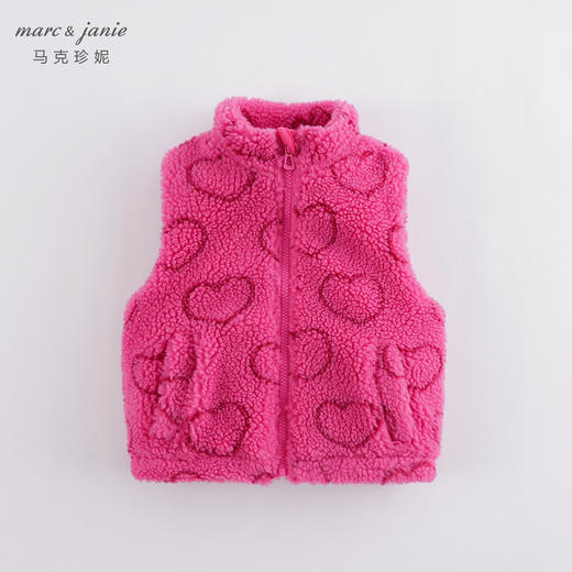 马克珍妮秋装新款 男女童仿羊羔毛立领马甲 儿童背心221633 商品图3