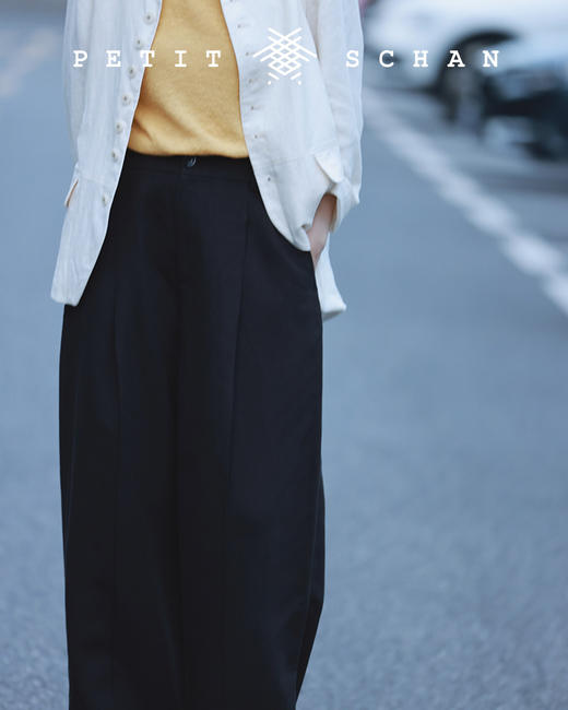 PETIT SCHAN小闪 CLO #106 Monday 星期一 棉麻粘胶混纺显瘦利落休闲裤 商品图6