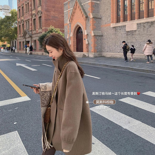 金蘑菇菇【骆马绒奥斯汀】材质还是要看黑标弧度年轻氛围版型大衣 商品图1