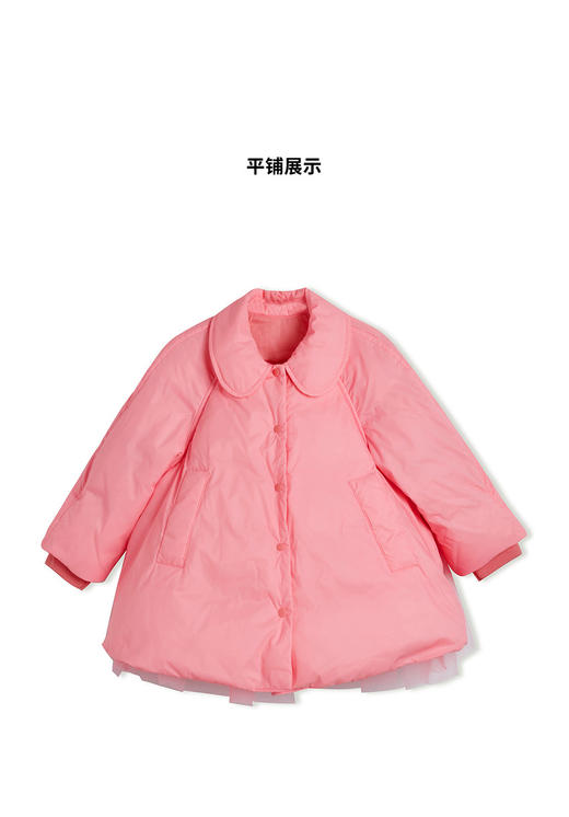江南布衣童 22年秋款  公主网纱翻领中长款羽绒服  YM9C10550 商品图3
