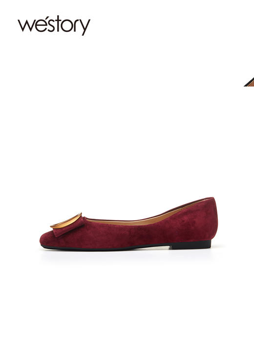 westory2022年新款浅口方头温柔晚晚风气质名媛平底单鞋女72731 商品图1
