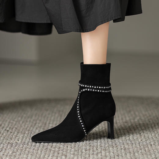 时尚百搭，超级修饰脚型秋冬真皮瘦瘦靴DB-M5366-1 商品图3