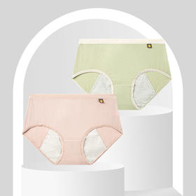 黛唯梵 女士中腰纯棉档经期防侧漏生理裤简约舒适螺纹棉姨妈裤