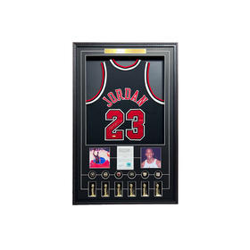 收藏系列 乔丹 公牛队23号黑色 双证书 限量球员版 亲笔签名球衣