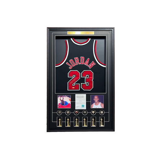 收藏系列 乔丹 公牛队23号黑色 双证书 限量球员版 亲笔签名球衣 商品图0
