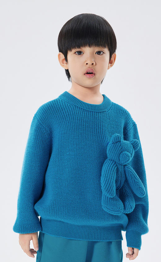 江南布衣童  22年秋款  小熊玩偶长袖套头毛衫  1M9310190 商品图6