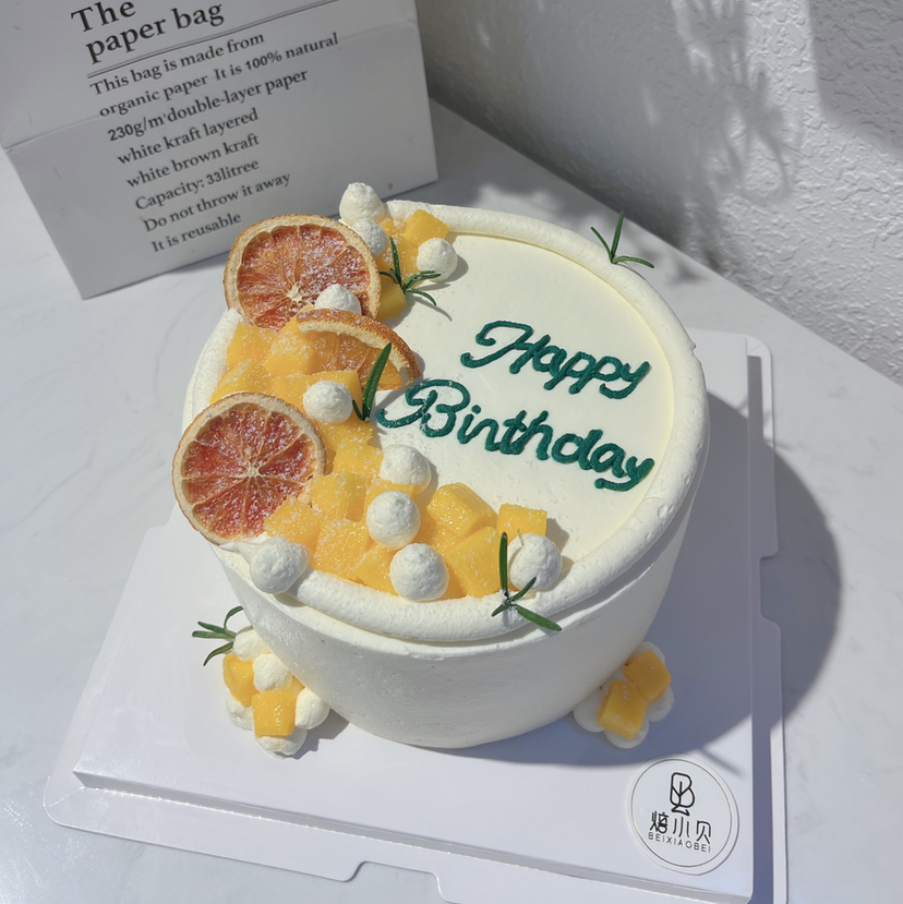 清新乐芒—水果生日蛋糕