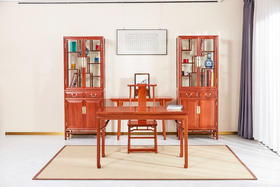 红桥红  家具严选  缅甸花梨(大果紫檀）  【多宝阁形玻璃展示柜】