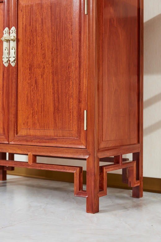 红桥红  家具严选  缅甸花梨(大果紫檀）  【多宝阁形玻璃展示柜】 商品图11