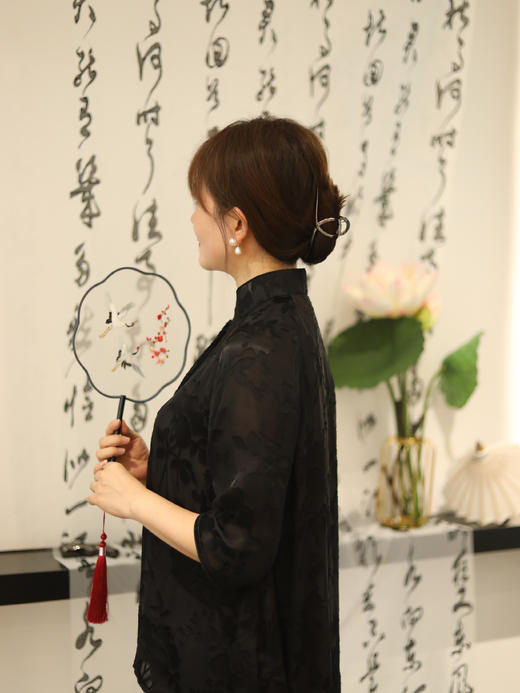 直播秒杀|盛唐牡丹 真丝烂花绡斜襟女上衣 .潮快闪[福利品] 商品图0