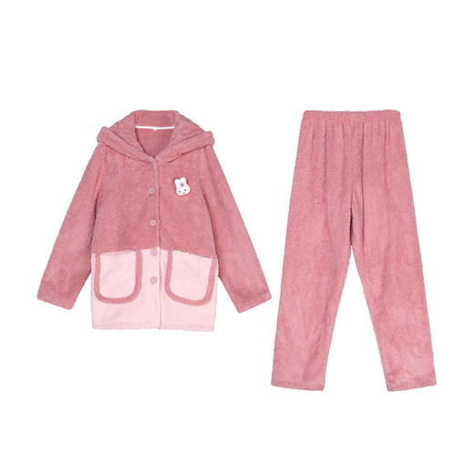 都市丽人生活家居女士米粒绒套装米粒绒厚家居服长袖睡衣LH21G8 商品图3