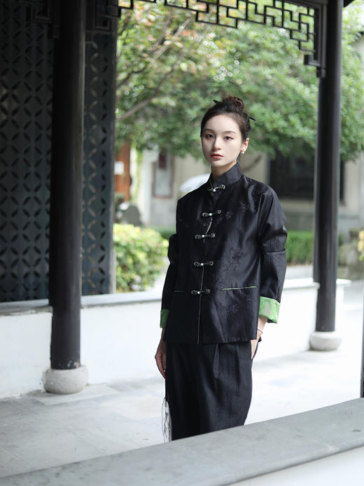 预定|盛唐牡丹 双面穿真丝提花新中式女外套 .潮快闪[福利品] 商品图6