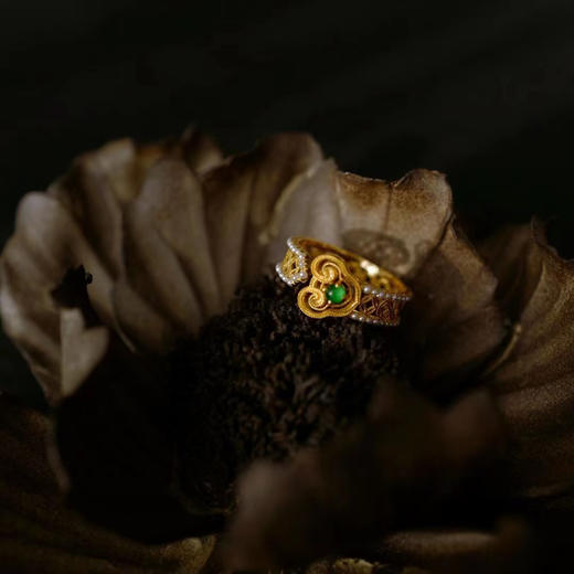 龢盒原创 翡‮如翠‬意财源滚‮开滚‬口戒 商品图1