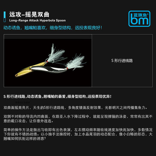 蓝旗鱼路亚饵摇晃毒眼水钻单曲双曲亮片铁板翘嘴鳜鱼海鲈假饵 商品图2