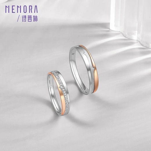 MEMORA诗普琳玫瑰誓约18K金情侣戒定制男戒女戒彩金情侣对戒 DL0839/DL0840 商品图7